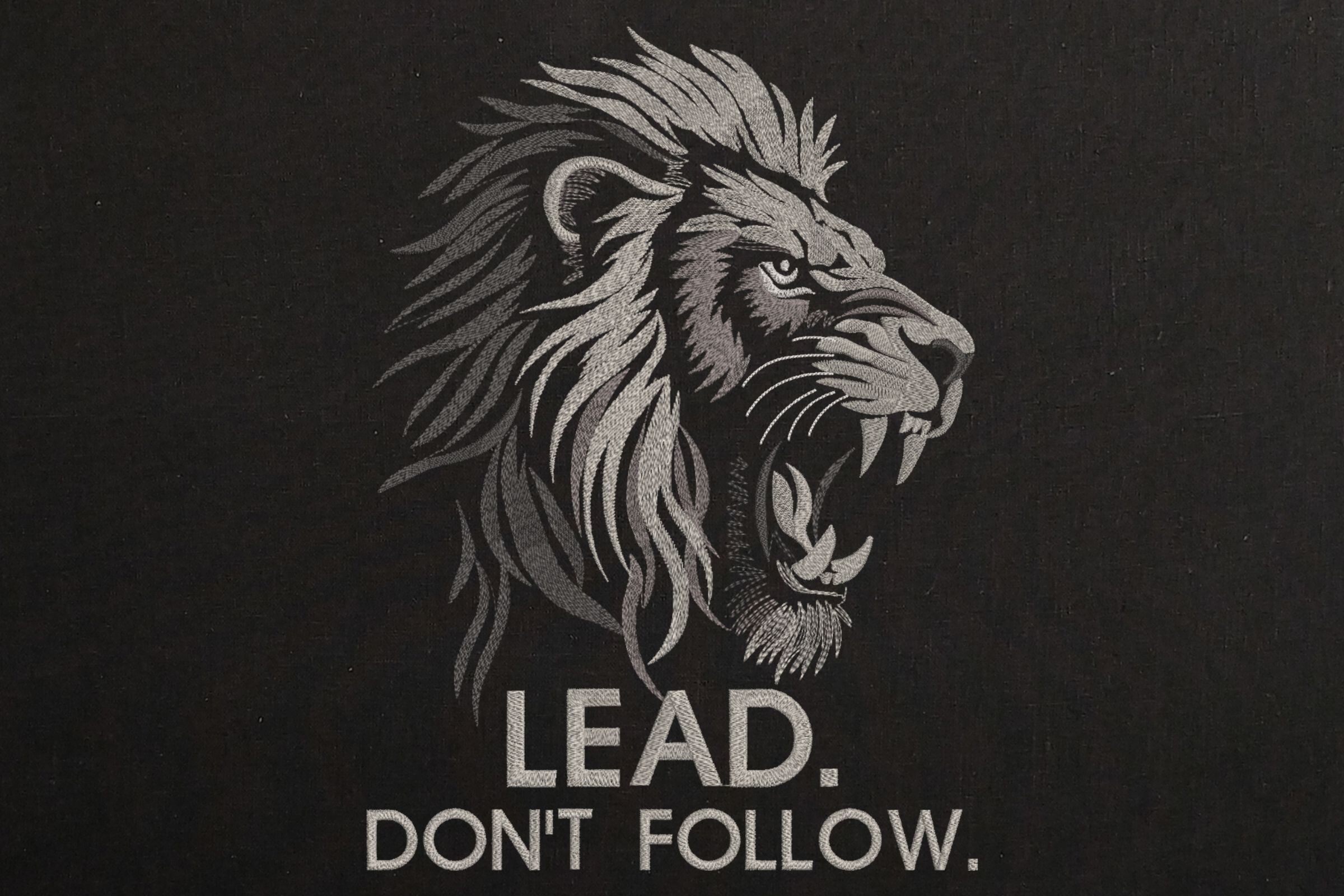 Roaring Lion Head with Quote
