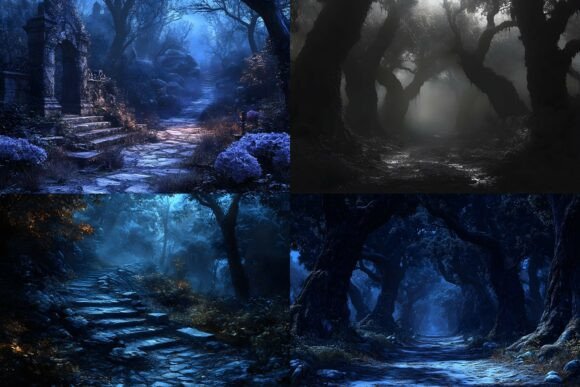Preview of Spooky Woods Digital Backdrops digital backdrop