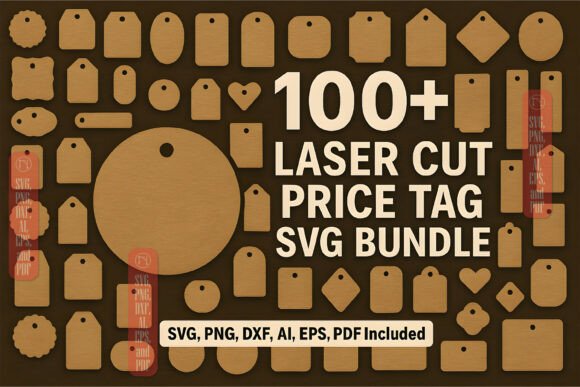100+ Laser Cut Price Tag SVG Mega Bundle · Creative Fabrica