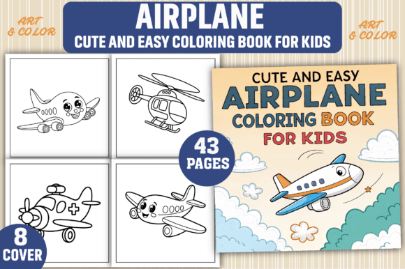 43 Cute and Easy Airplane Coloring Pages