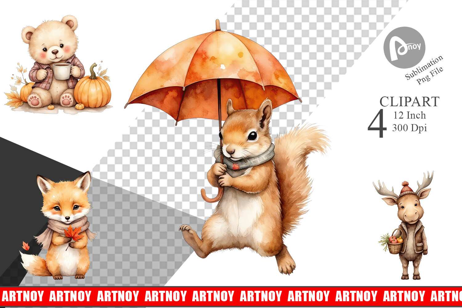 Autumn Forest Cuties Clipart Graphic by Artnoy · Creative Fabrica