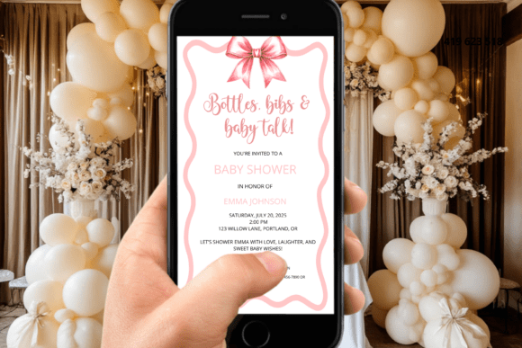 Bottles, Bibs & Baby Talk Invitation