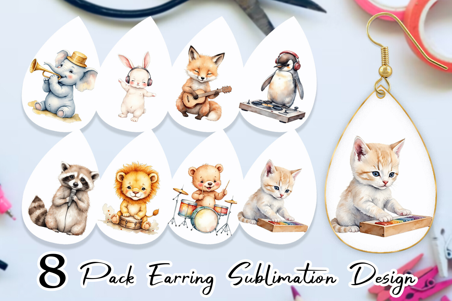 Earring Melody Baby Beats Graphic by Artnoy · Creative Fabrica