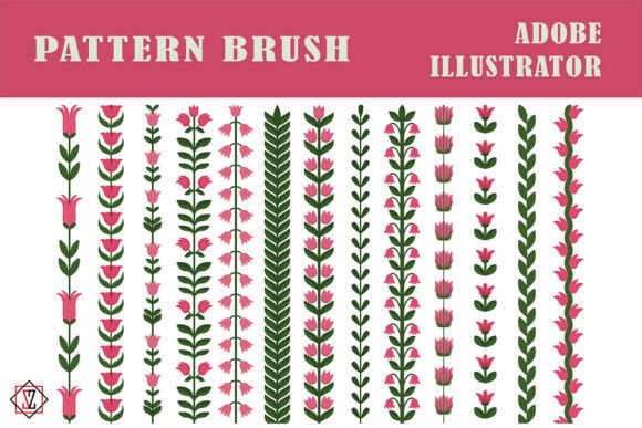 Floral Pattern Brushes for Adobe Illustr Graphic Brushes By Светлана Зиновьева