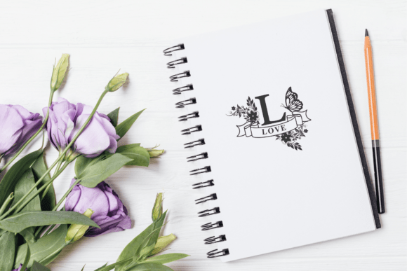 Flower and Butterfly Font PNG with transparent background - Preview 1