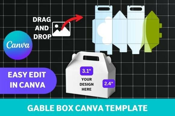 Gable Box Template Canva Design