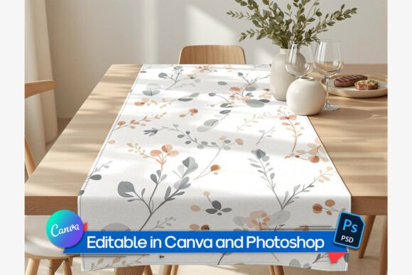 Table Runner Pattern Mockup Graphic Product Mockups By Rami's design