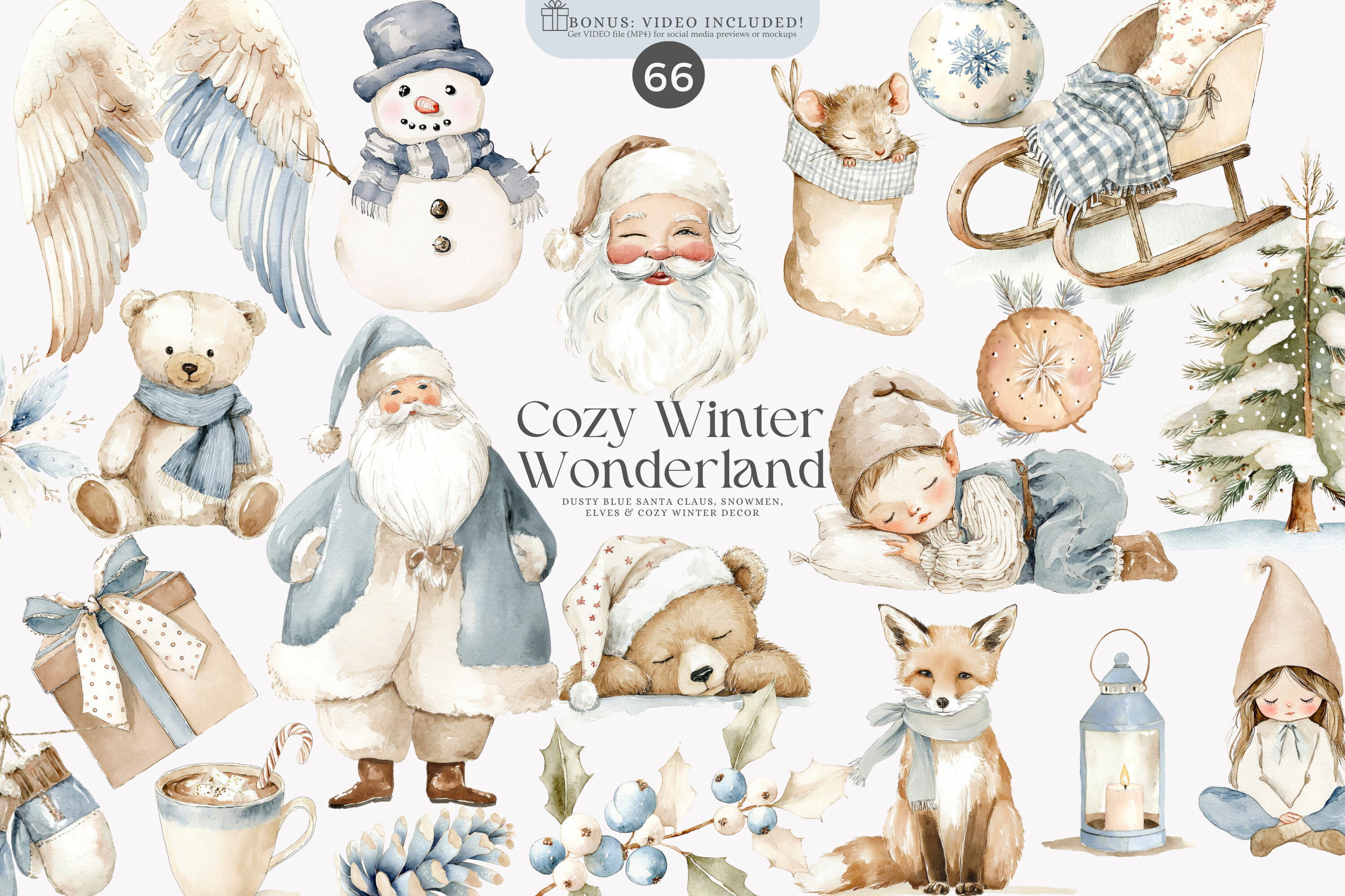 Watercolor Christmas Decor Clipart - photo 1