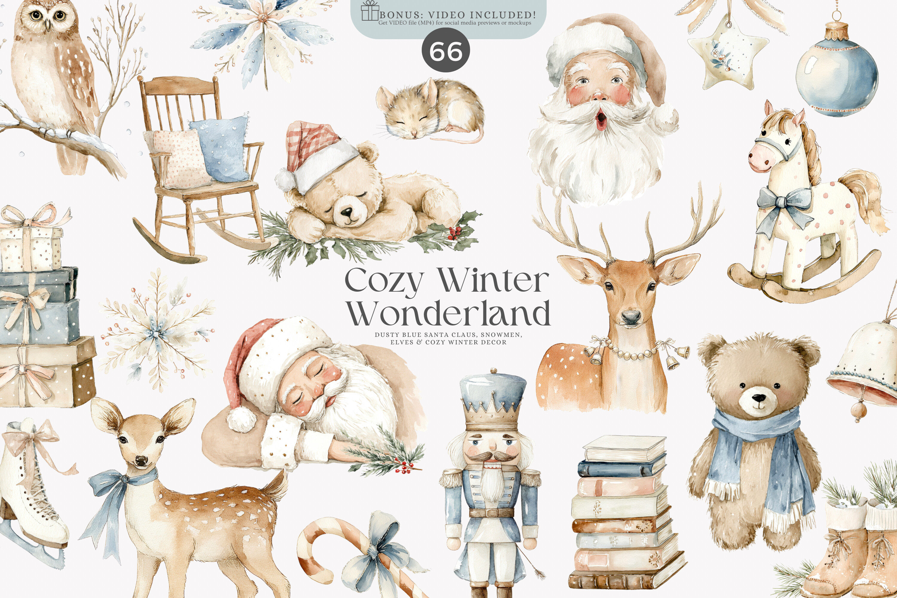 Watercolor Christmas Decor Clipart - photo 2
