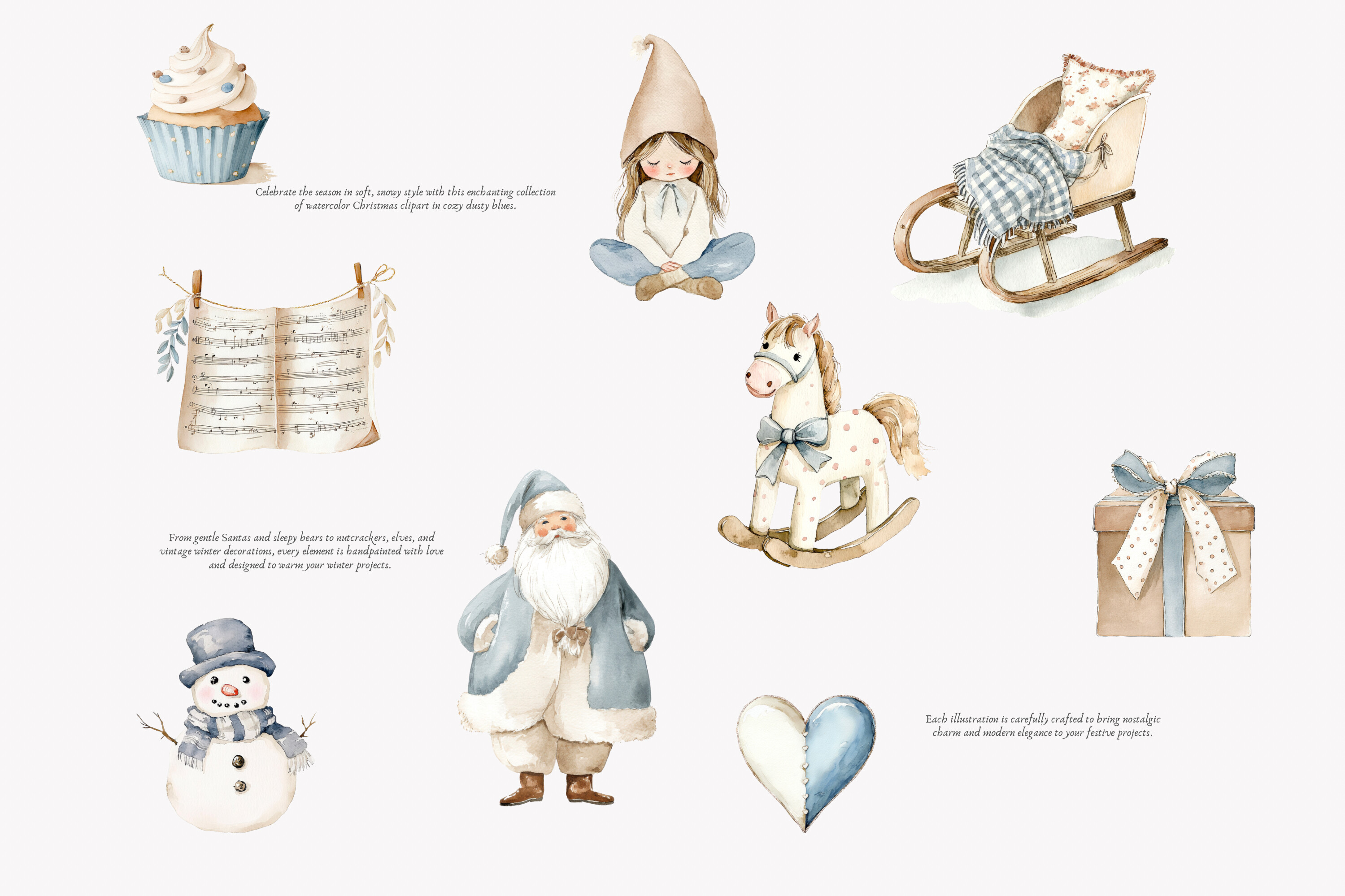 Watercolor Christmas Decor Clipart - photo 4