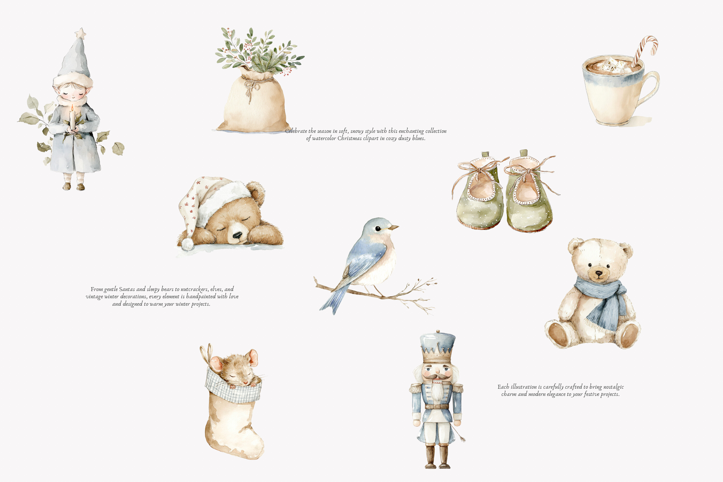 Watercolor Christmas Decor Clipart - photo 5