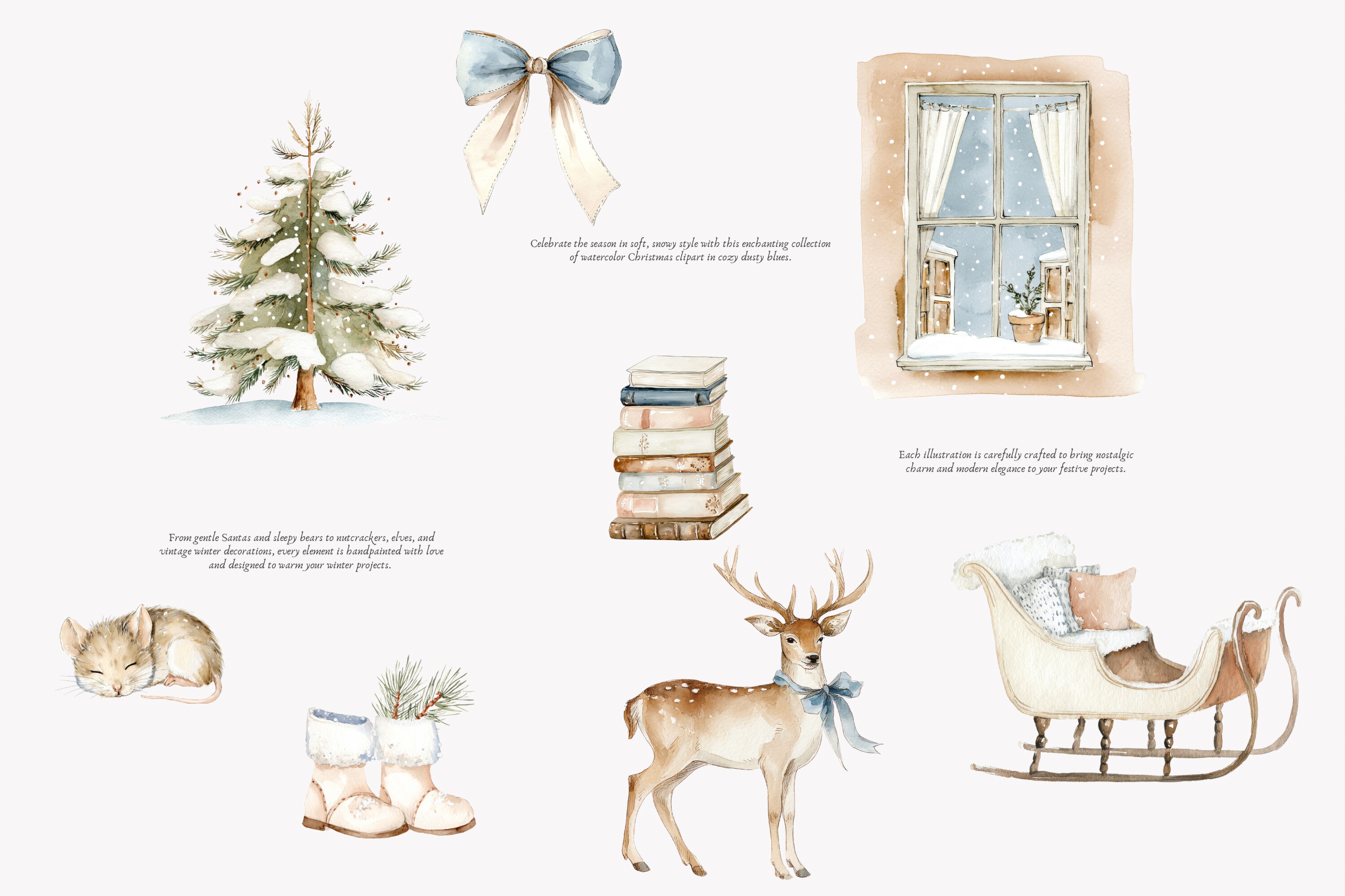 Watercolor Christmas Decor Clipart - photo 6