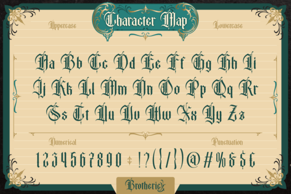 Brotheric Font PNG with transparent background - Preview 1