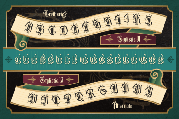 Brotheric Font PNG with transparent background - Preview 3