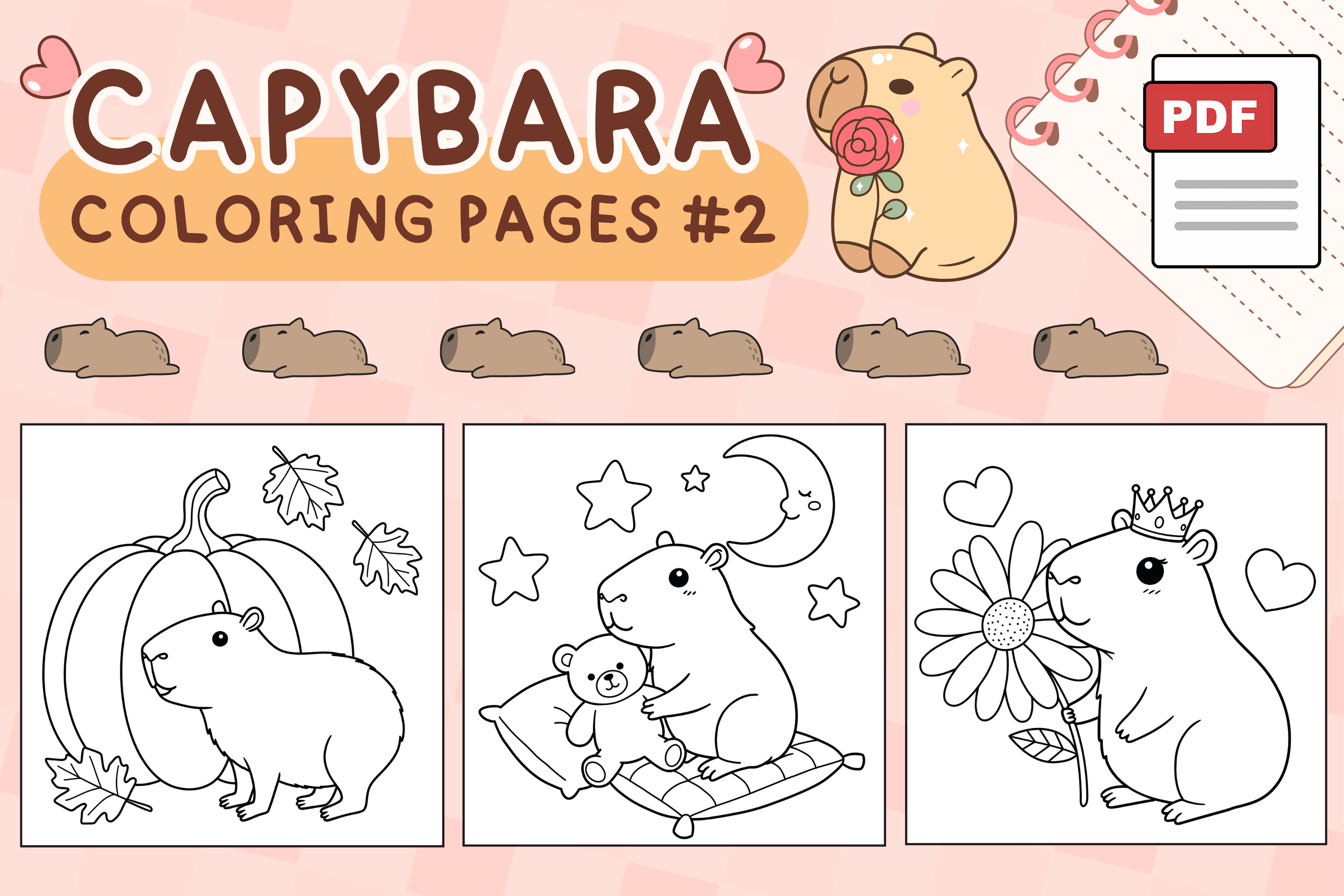 Capybara Coloring Pages #2