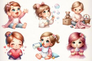 Cute Baby Girl PNG Cliparts Graphic by daily.arts · Creative Fabrica