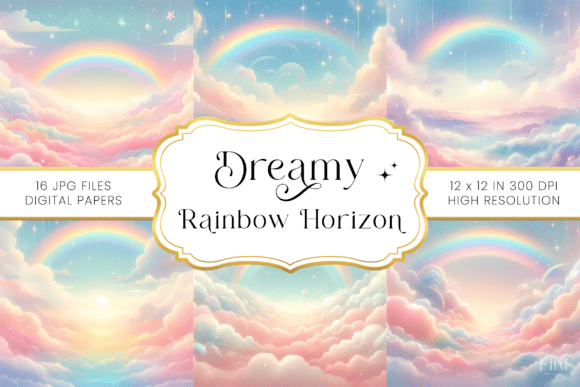 Dreamy Rainbow Horizon Backgrounds