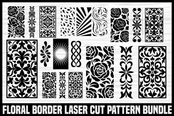Floral Pattern Lesar-Cut Nail Art Stenci