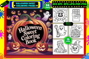 Halloween Sweet Coloring Pages for Kids Graphic by BOSS DESIGN ...
