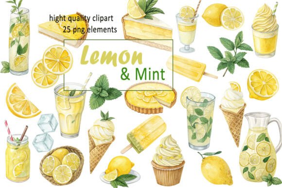 lemon summer clipart png with fresh citrus elements, vibrant yellow seasonal graphics