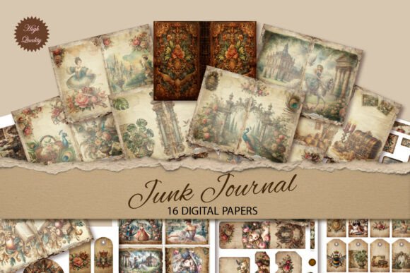 Old Time Junk Journal Paper Background Graphic by TikachovaArtGalery ...