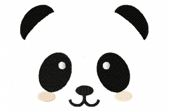 Panda Face Embroidery Design