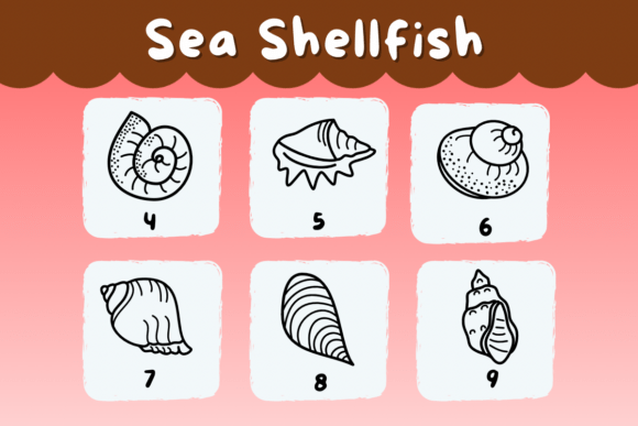 Sea Shellfish Font PNG with transparent background - Preview 3