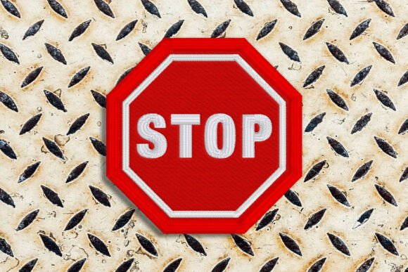 Stop Sign Octagon ITH Applique Patch