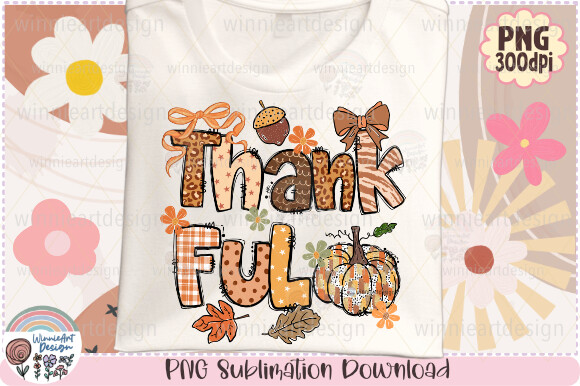 Thankful Pumpkin Doodle Retro Fall Vibes Graphic by WinnieArtDesign ...