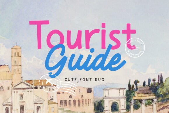 Tourist Guide Font Duo - Cute Lettering Fonts
