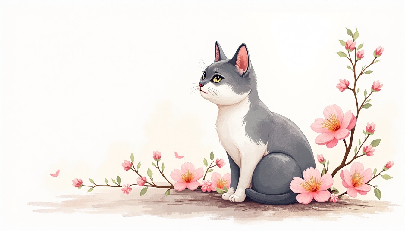 🖍️ Acrylic Cat Sitting Gracefully Near