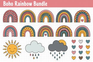 Boho Rainbow Clipart Set Graphic by Creative shirts · Creative Fabrica