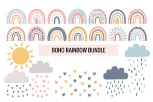 Boho Rainbow Clipart Set Graphic by Amazin_art · Creative Fabrica