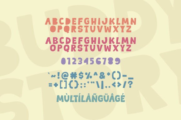Buddy Story Font PNG with transparent background - Preview 4