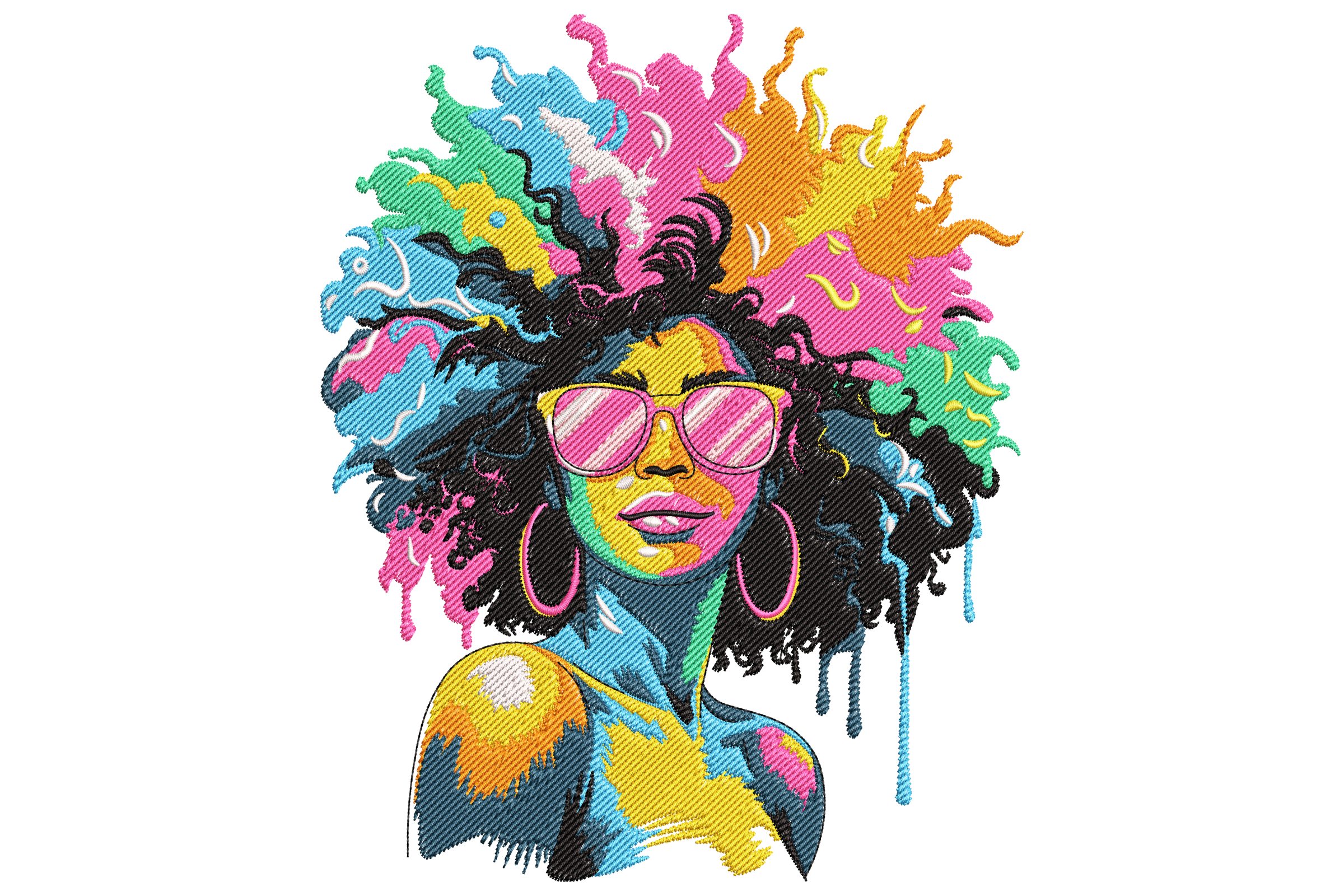 Colorful Afro Woman