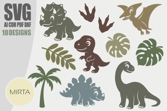 Cute Baby Dinosaur Svg Bundle Laser Svg Laser