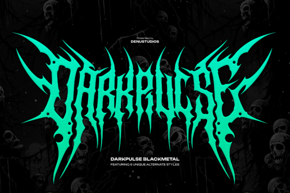 Preview specimen of Darkpulse blackletter font