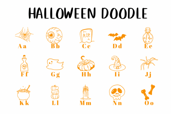 Halloween Doodle Font - Preview 1