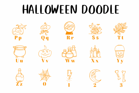 Halloween Doodle Font - Preview 2