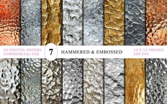 Hammered & Embossed Metal Texture Bg