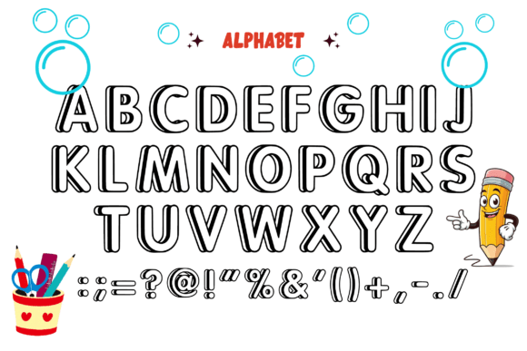 Kids Books Font PNG with transparent background - Preview 3