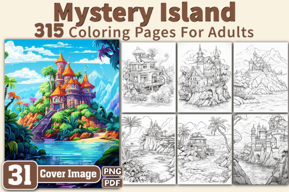 Mystery Island Coloring Pages for Adults