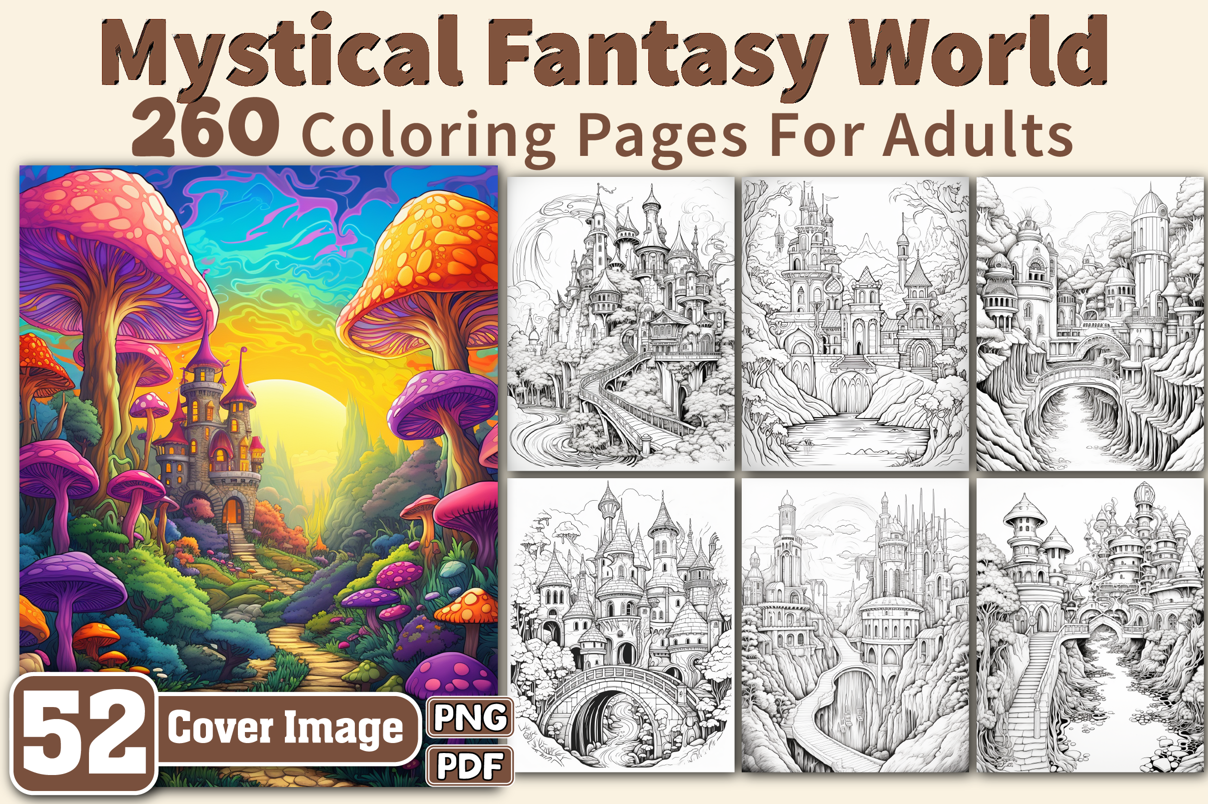 Mystical Fantasy World Coloring Pages