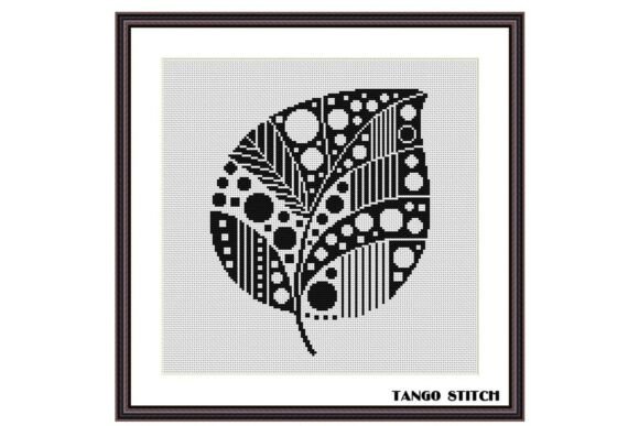 Ornament Leaf Cross Stitch Pattern