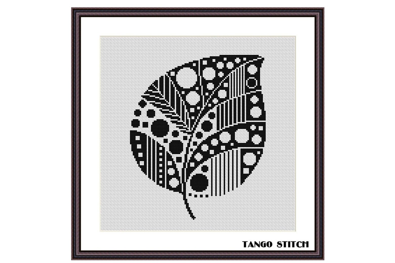 Ornament Leaf Cross Stitch Pattern