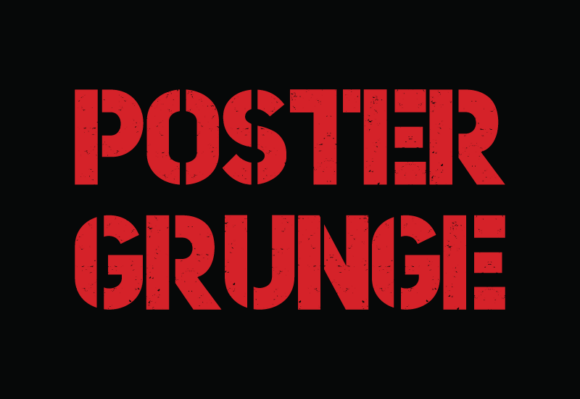 Poster Grunge Font PNG with transparent background - Preview 1