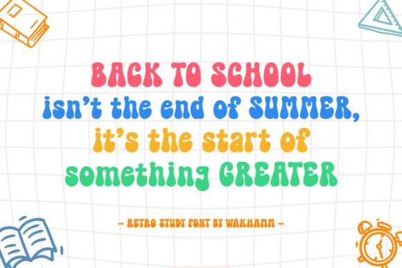 Retro Study Font PNG with transparent background - Preview 3