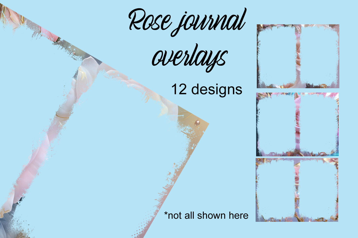 Rose Journal Overlays Graphic by Andrea Kostelic · Creative Fabrica