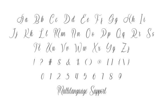 Rosella Aerous Font PNG with transparent background - Preview 3