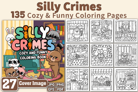 Silly Crimes Cozy & Funny Coloring Pages